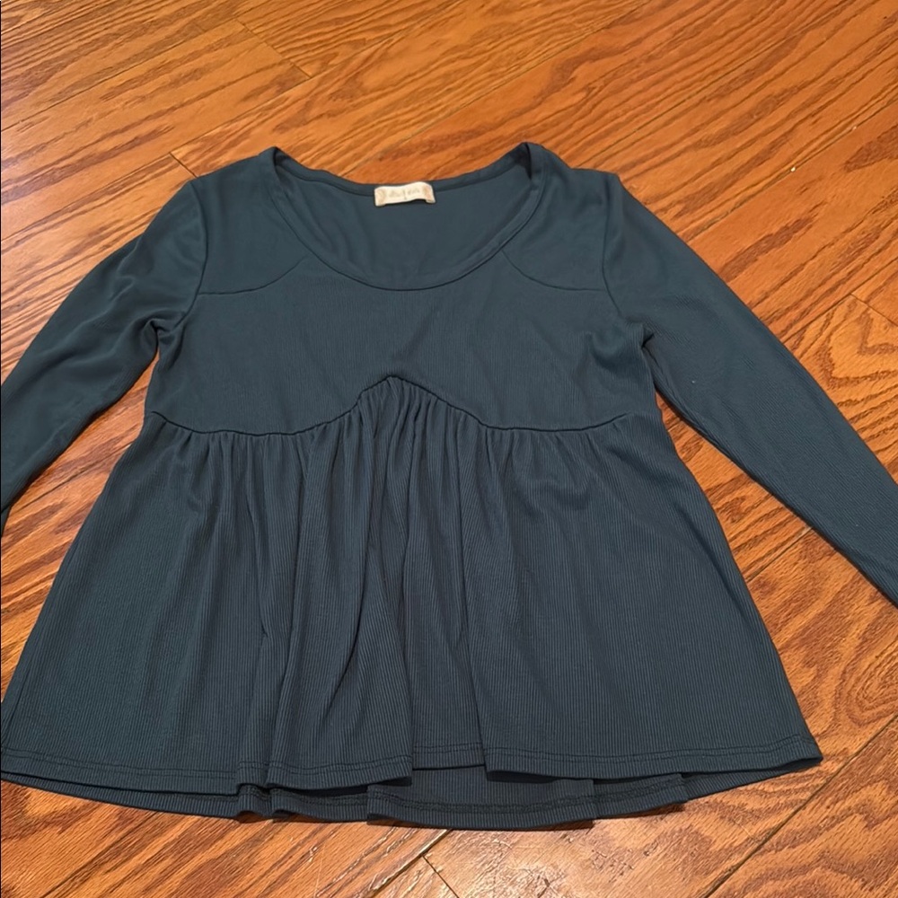 Altar'd State Teal Ribbed Top